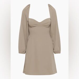 Aritzia Elegant Long Sleeve Dress in Taupe